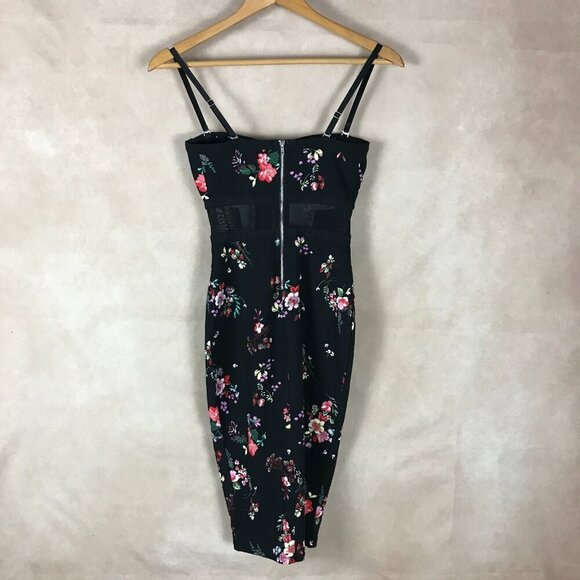 Material Girl Black Floral Bustier Bodycon Party Dress NWT SMALL - Picture 6 of 12